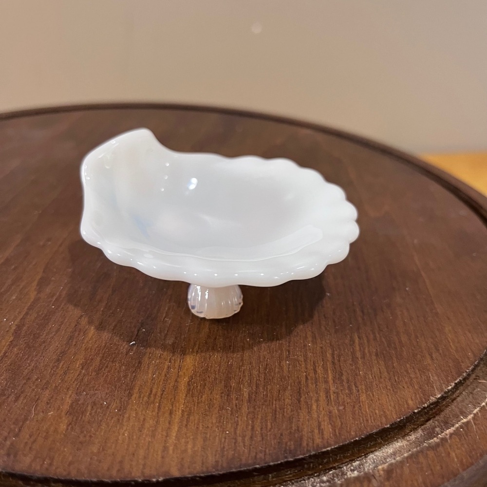 Vtg Cambridge Glass Crown‎ Tuscan Light Pink Shell Trinket Dish Mid Century